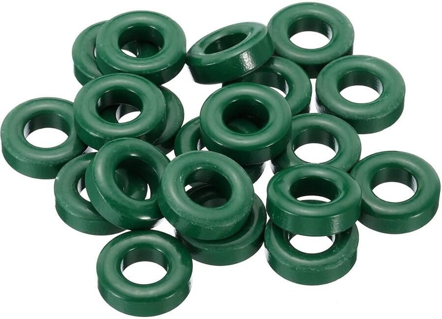 Ferrite Toroïd-kern 20 stuks toroïd-kern 0 8 inch OD x 0 4 inch IDx0 3 inch H Ferriet-toroïd-transformator voor EMI RFI filter groen