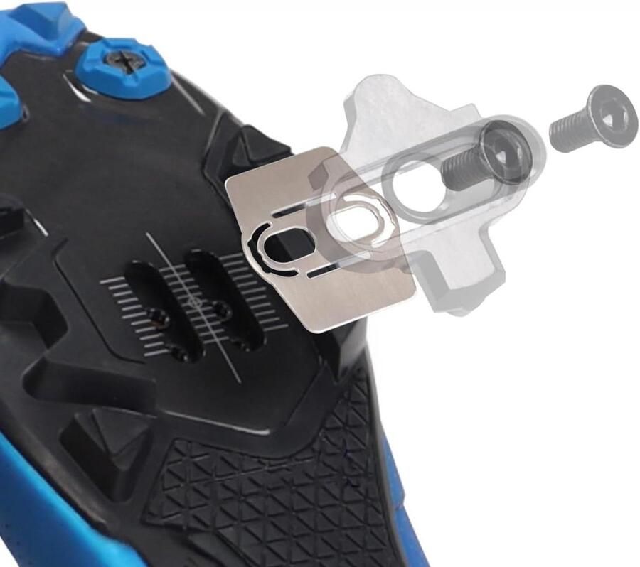 Fiets Cleat Shim Schoenplaat Adapter Fietsen Verbeteren Ultralicht Titanium 38 x Zilver