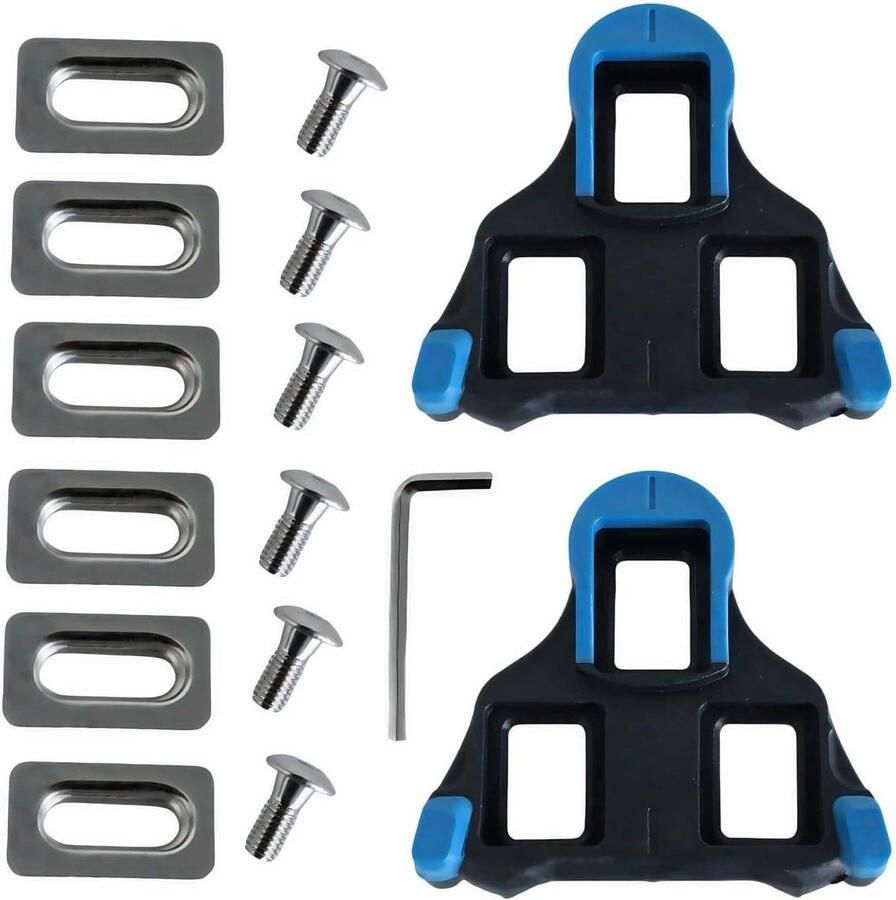 Fiets Cleats Pedaal Platen Racefietsen Indoor Antislip Grip 6 Graden Blauw