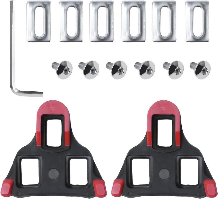 Fiets Cleats Pedaal Set Racefiets Gebruik Nauwkeurige Pasvorm 80x70mm Zwart Rood