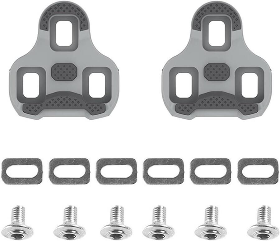 Fiets Cleats Pedaalplaten Schoenen Racefietsen 4.5 Graden Verstelbaar Standaard Maat Grijs