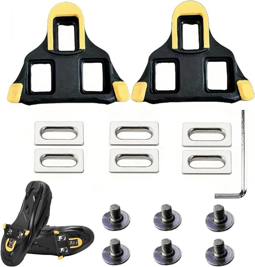 Fiets Cleats Schoenplaatjes Set Racefiets Onderdelen Compatibel met SPD-SL Set van 3 Zwart