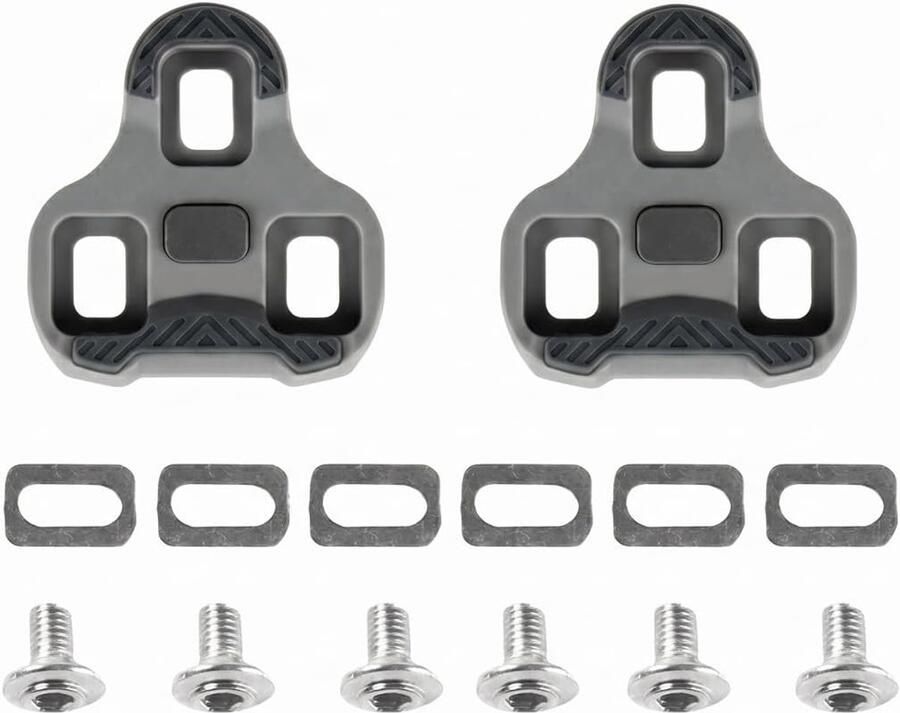 Fiets Klemplaten Schoenplaatjes Set Racefietsen Hometrainers Zacht Nylon Materiaal 1 Paar Grijs