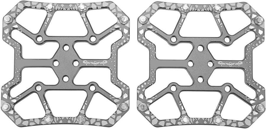 Fiets Pedaal Adapters Platte Pedaal Converters Flexibele Fietstochten Snelle Wissel Technologie 2 Stuks 90x90mm Grijs