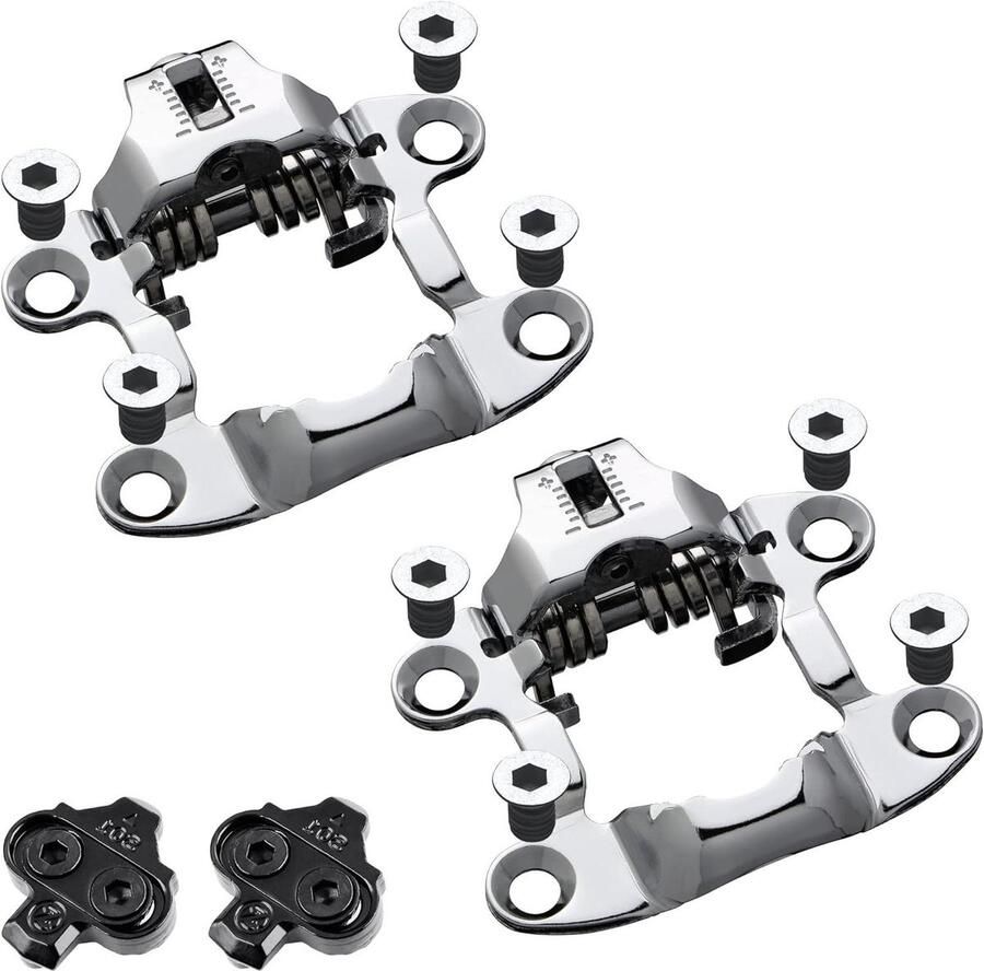 Fiets Pedaal Adapters Schoenplaat Adapters Binnen Fietsen SPD Compatibel 19.4 x 11.6 x Zilver