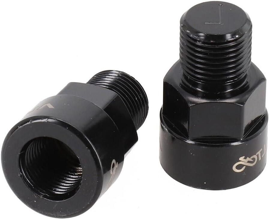 Fiets Pedaal Adapters Schroefdraad Converters Fietsonderdelen Upgraden Robuuste Legering Constructie 2 Stuks Zwart