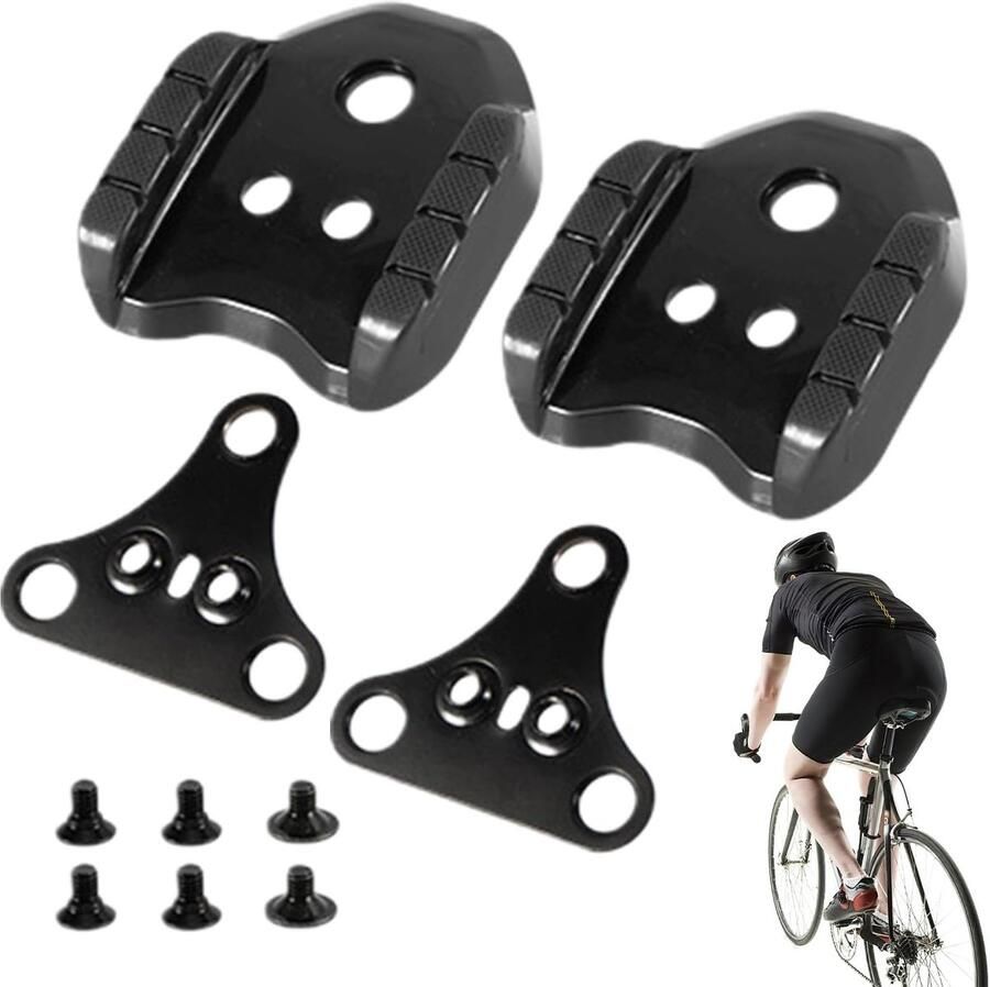 Fiets Pedaal Adapters Wig Adapter Set Fietsen Optimaliseren Robuuste Metalen Constructie 93 g Zwart
