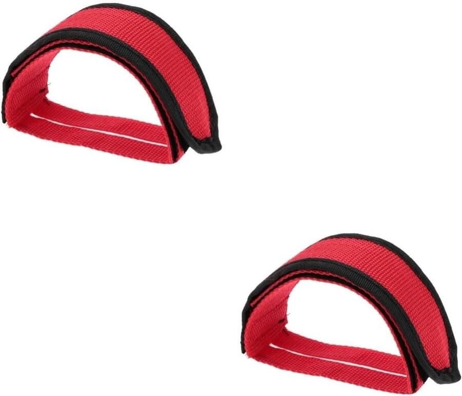 Fiets Pedaal Bandjes Teen Clips Veilig Fietsen Volledig Verstelbaar 2 Stuks Rood