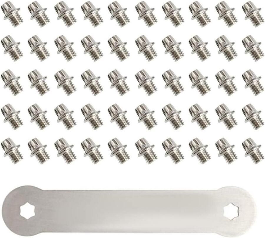 Fiets Pedaal Bouten Studs Schroeven Fietsen Onderhoud Roestvrij Staal 51 Stuks Zilver