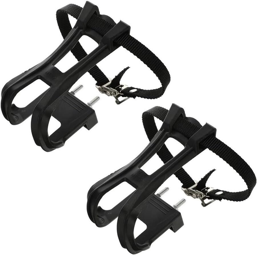 Fiets Pedaal Clips Teenclips Rie Veilig Fietsen Verstelbare Nylon Riem 13 x Zwart