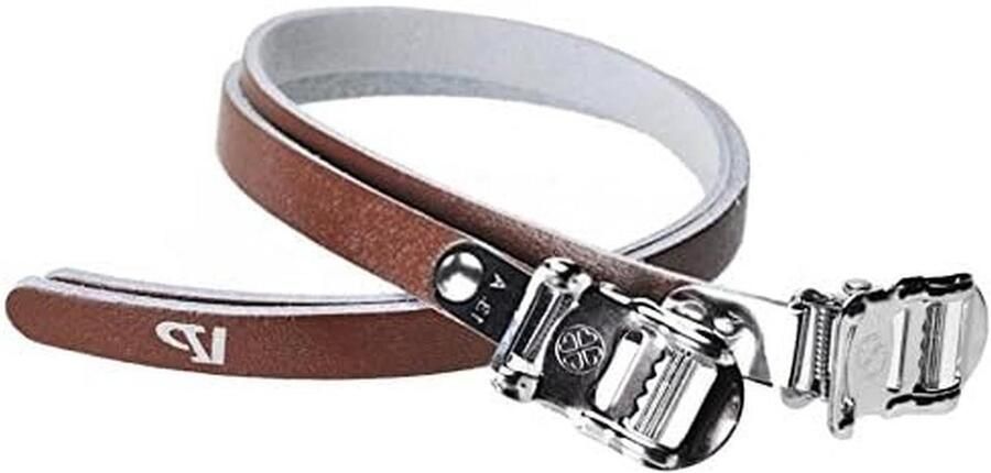 Fiets Pedaal Clips Vaste Versnelling Clips Fietsen Stabiliseren Verchroomde Gespsluiting Lengte Bruin