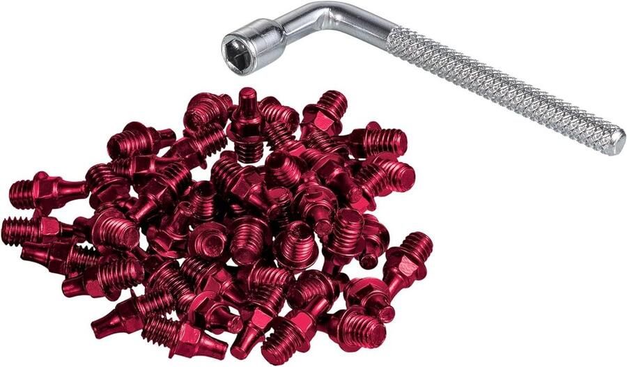 Fiets Pedaal Pinnen Pedaal Schroeven Verbeter Grip M4 x 6mm Schroefdraad 50 stuks Rood