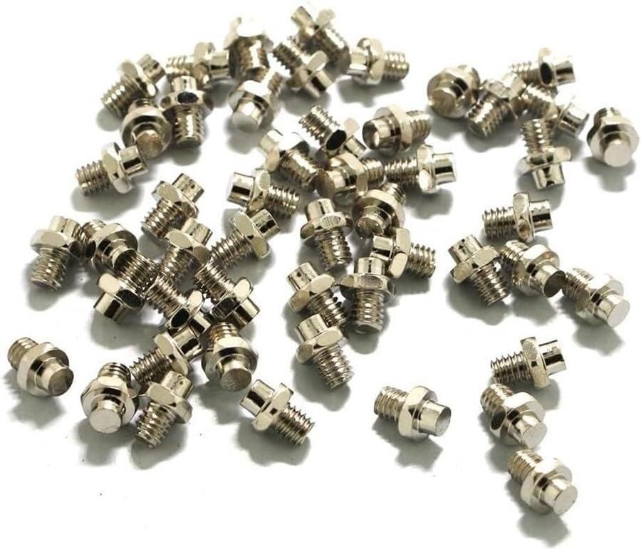 Fiets Pedaal Pins Antislip Bouten Veilig Fietsen Stalen Constructie 50 Stuks Zilver