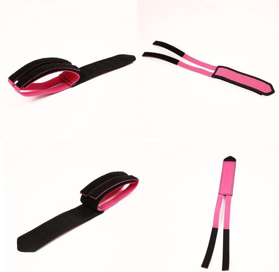 Fiets Pedaal Rie Voeten Banden Veiliger Fietsen Nylon Constructie Lengte Zwart Roze