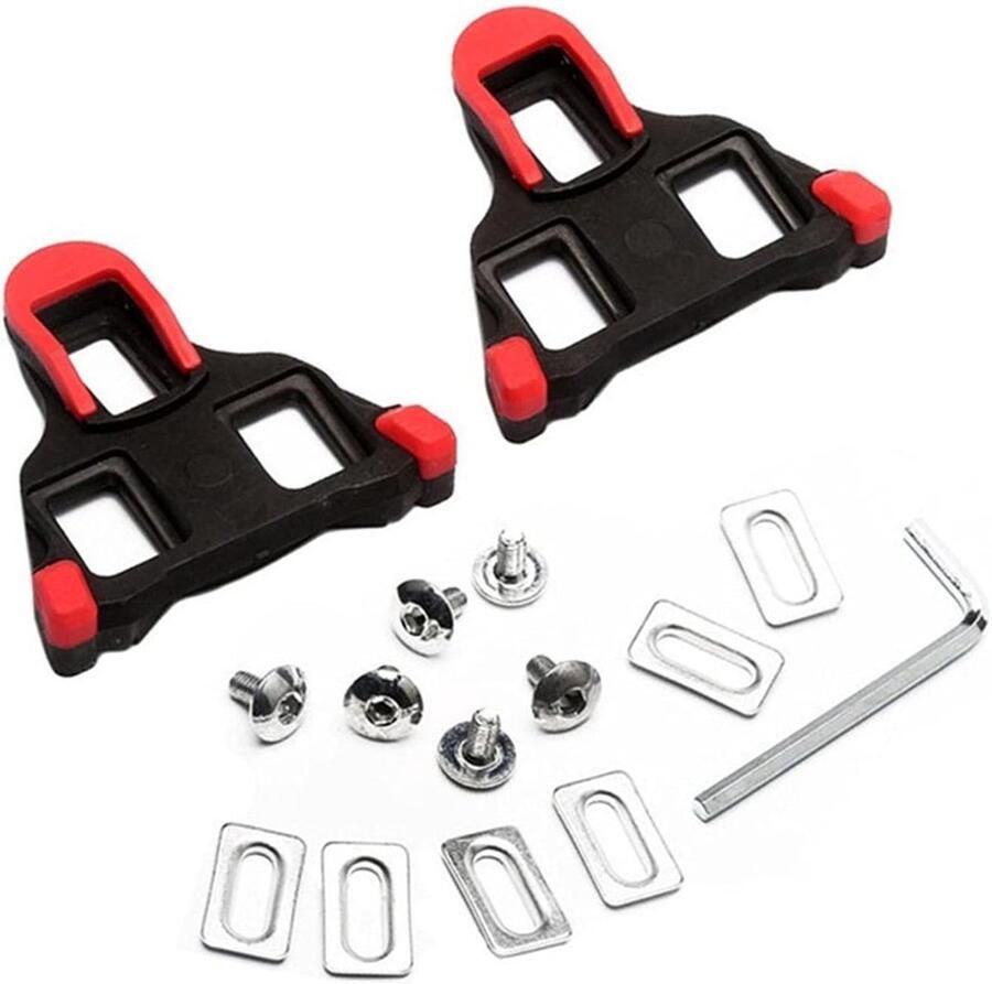 Fiets Pedaal Schoenplaten Zelfborgende Plaat Wielrennen Antislip Oppervlak 255g Paar Rood