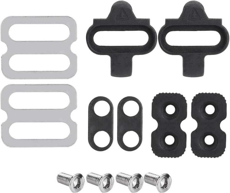 Fiets pedaal set Schoenplaatjes Efficiënt fietsen Chroom-molybdeen staal 3.5 x 3 x Zwart