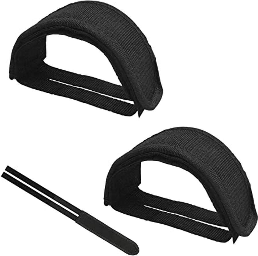 Fiets Pedaal Straps Teen Clips Veilig Fietsen Verstelbaar Nylon 2 stuks Zwart
