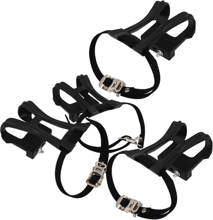 Fiets pedaalbanden Fietspedalen clips Verbeterde Stabiliteit Universele Compatibiliteit 4 stuks Zwart