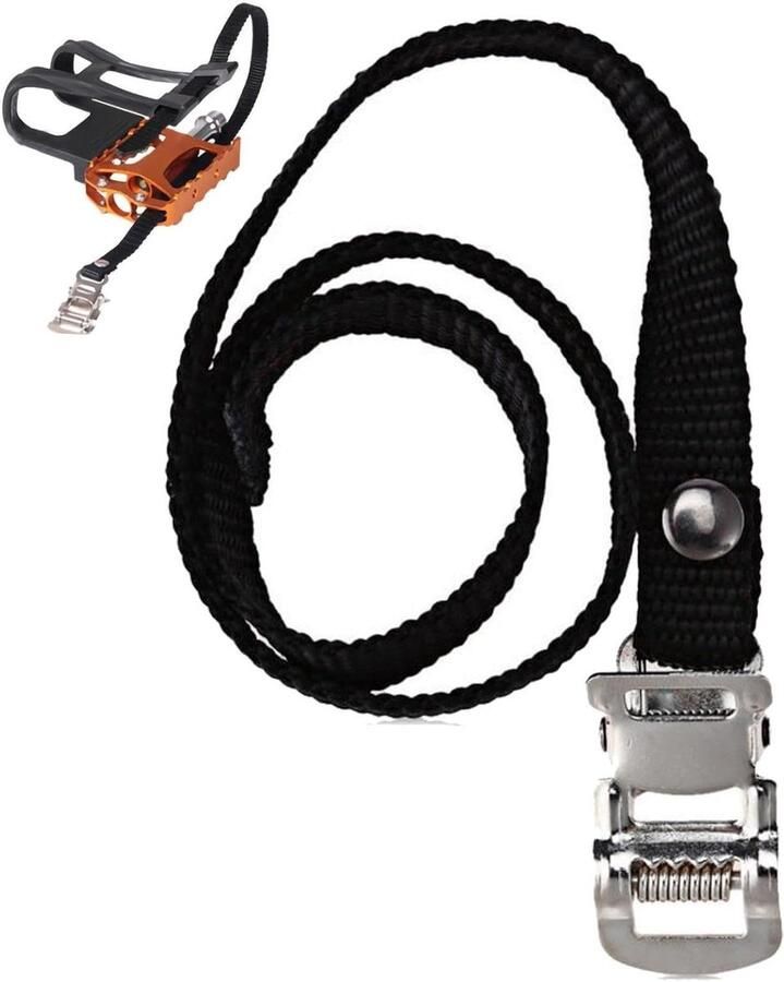 Fiets Pedaalbanden Nylon Clips Efficiënter Fietsen Verbeterde Veiligheid Lengte Zwart