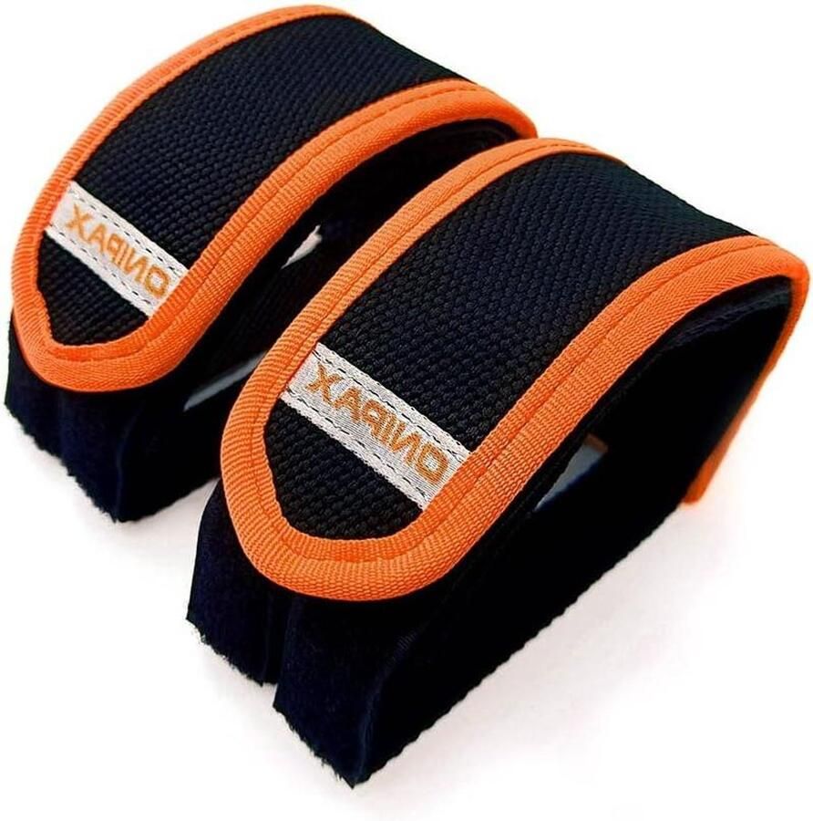 Fiets Pedaalbanden Teen Clips Strap Vastzitten op Pedaal Verstelbaar Drielaags Ontwerp 70 Gram Oranje