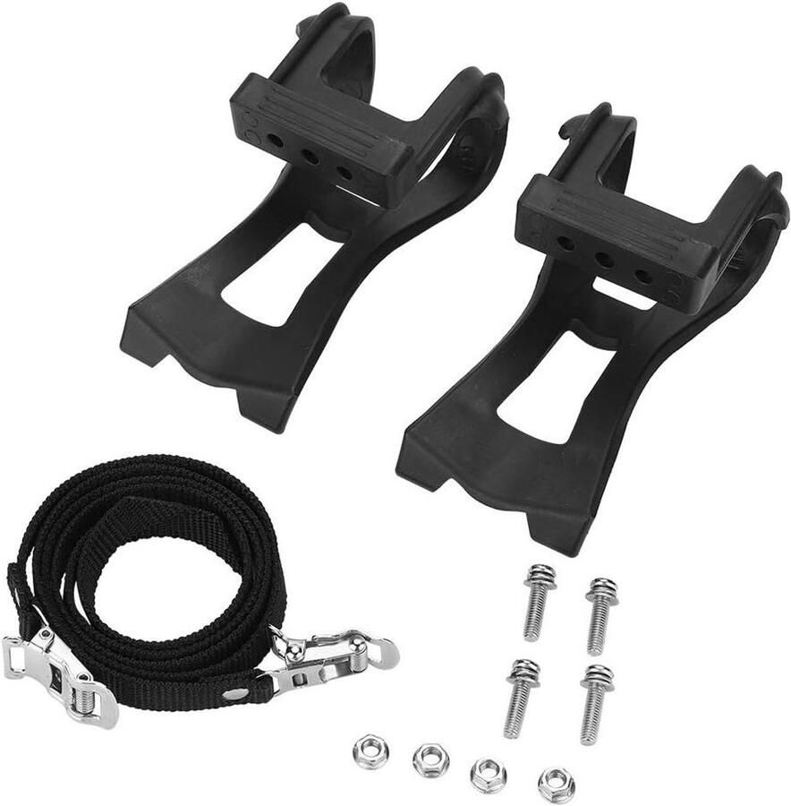 Fiets Pedaalbanden Teen Clips Veiliger Fietsen Verstelbare Band 13 x 7.5 x Zwart
