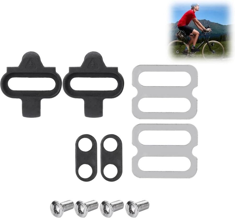 Fiets Pedaalplaatjes SPD Cleats Set Fietsen Universele Compatibiliteit 3 Gram Zwart