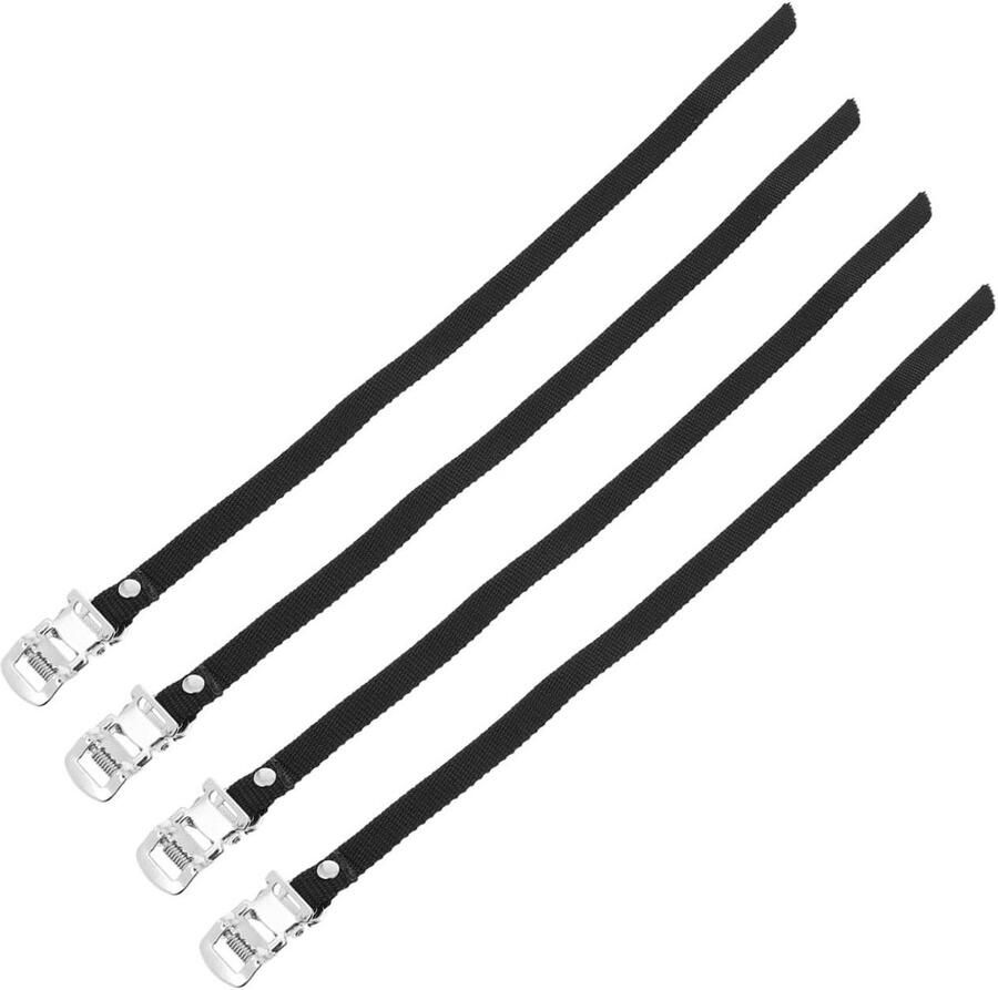 Fiets Pedaalrie Teenbanden Veilig Fietsen Verstelbare Grip 4 Stuks Zwart