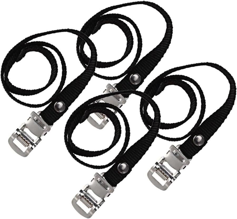 Fiets Pedaalrie Verstelbare Banden Antislip Bevestiging Nylon Met Stalen Gesp 12 Stuks Zwart