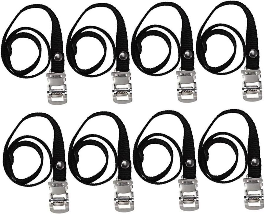 Fiets Pedaalrie Voetsteunen Fiets Fietstraining Thuis Verstelbaar Antislip 8 Stuks Zwart