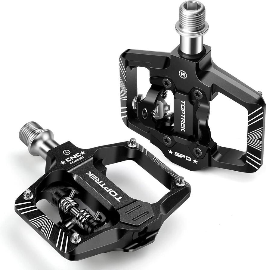 Fiets pedalen 2-in-1 pedalen Fietsen Dubbelzijdig ontwerp 9 16 inch as Zwart