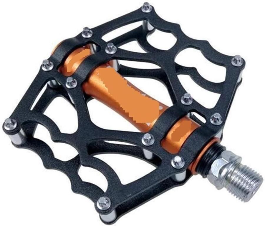 Fiets pedalen Aluminium plat Mountainbiken Lichtgewicht ontwerp 90x101mm Oranje
