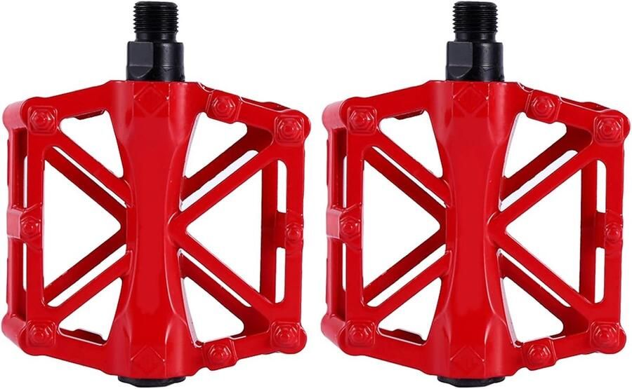 Fiets Pedalen Aluminium Platform Fietsen Lange Afstand Antislip Kooi Ontwerp 1 Paar Rood