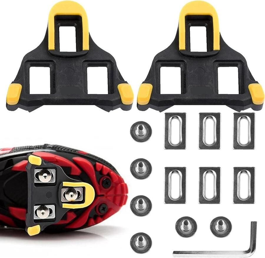 Fiets Pedalen Cleats Schoenplaatjes SPD Wielrennen Niet-slip Oppervlak Standaard Maat Geel