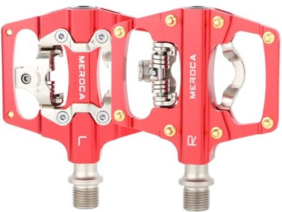Fiets Pedalen Clip in Pedalen Wielersport Dubbelzijdig 9 16 inch Rood