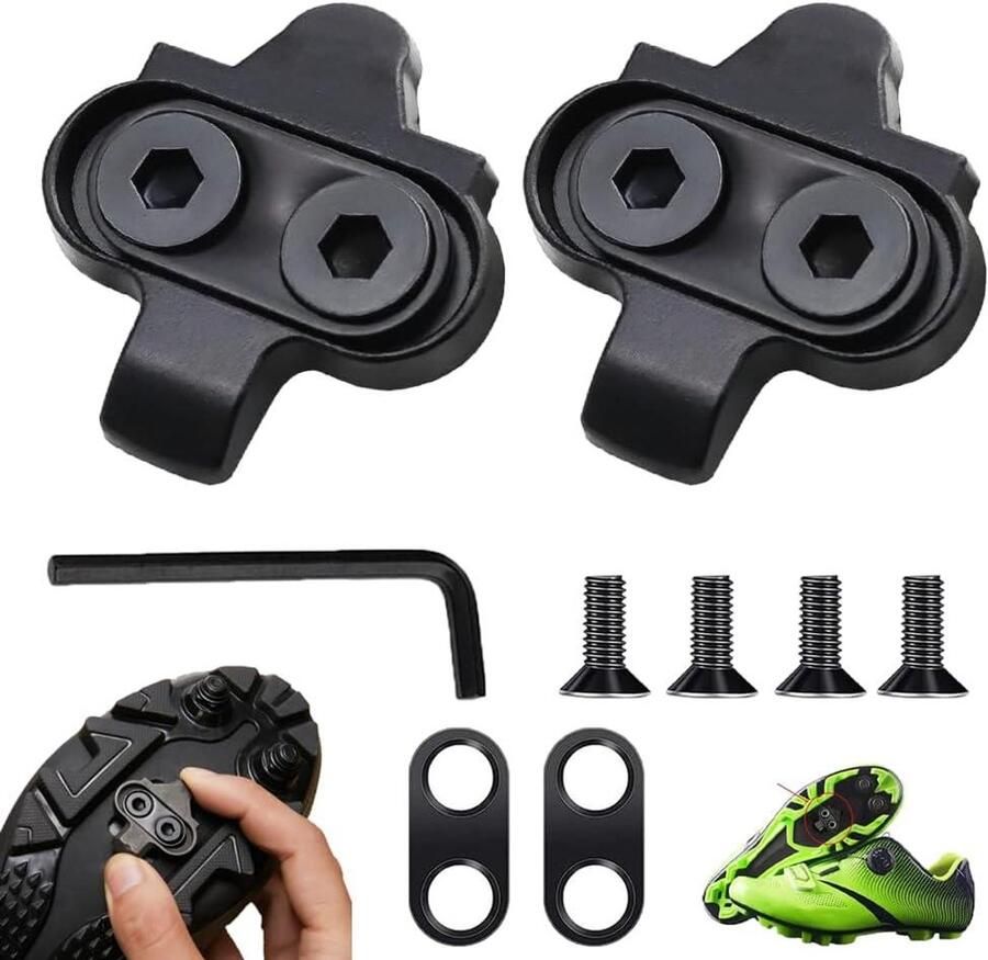 Fiets Pedalen Clips SPD Plaatjes Mountainbiken Verstelbare Positie 3.5x Zwart