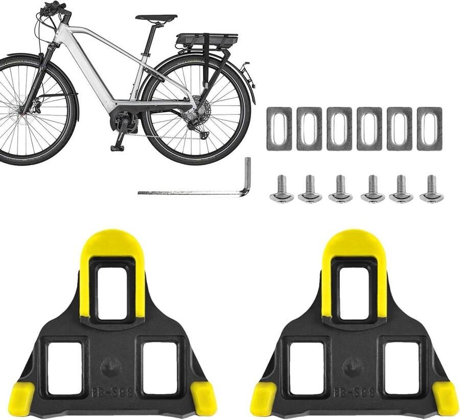 Fiets pedalen Fietsschoenplaatjes Comfortabel fietsen 6 graden zwevend systeem 16 x 10 x Geel