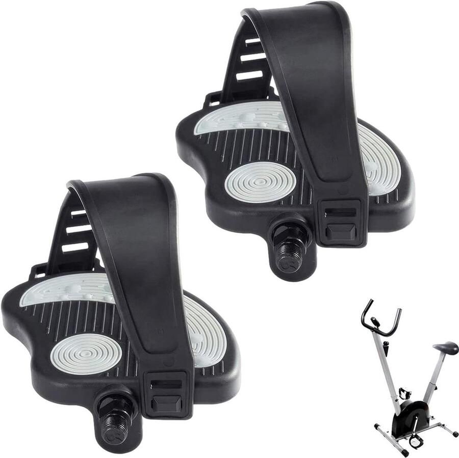 Fiets pedalen Hometrainer pedalen Binnen fietsen Verstelbare antislipbanden 9 16 inch spindel Zwart