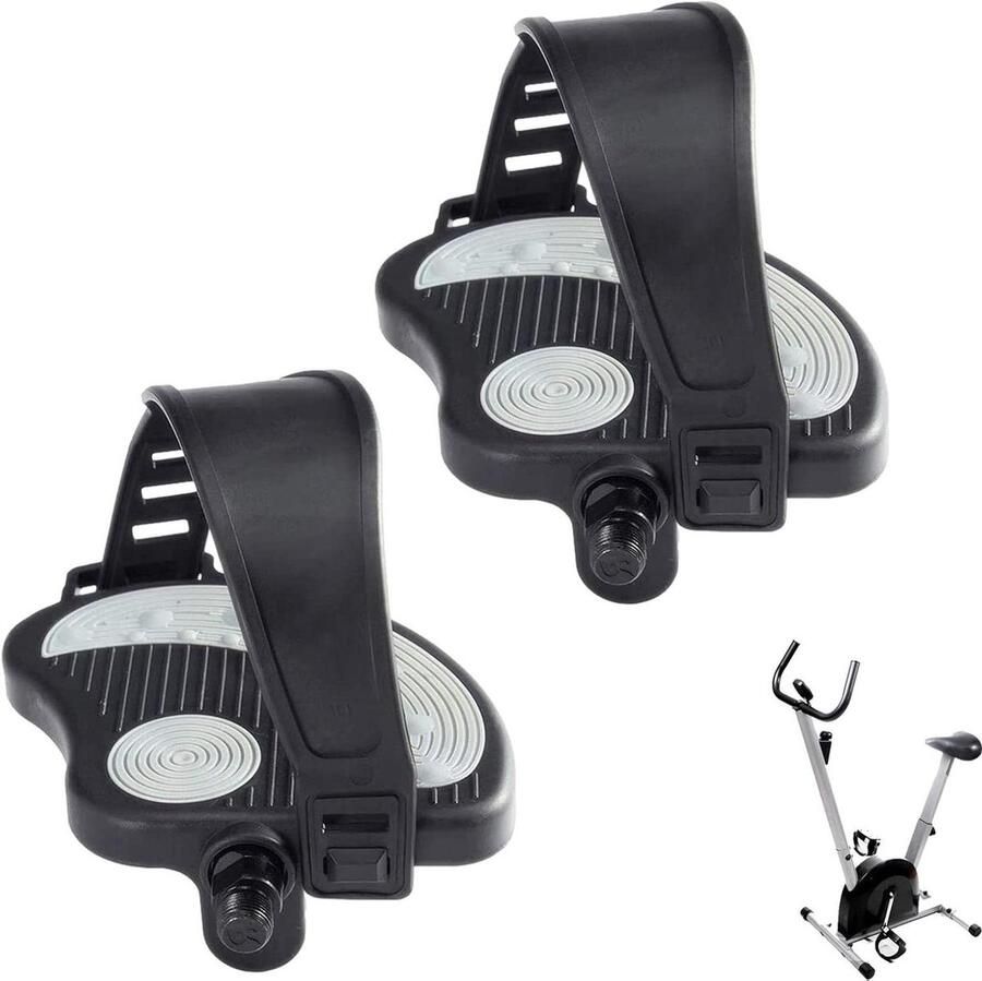 Fiets pedalen Hometrainer pedalen Binnen fietsen Verstelbare antislipbanden 9 16 inch spindel Zwart