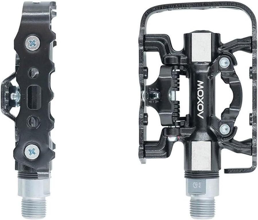 Fiets pedalen Hybride pedalen SPD Efficiënte Krachtoverbrenging Dubbelzijdig Platform SPD 9 16 zoll Zwart