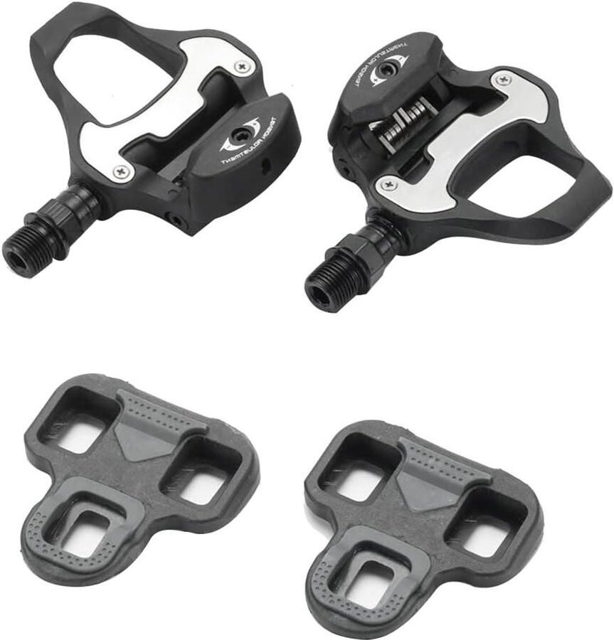 Fiets Pedalen Klikpedalen Racefiets Fietstochten Maken Zelfsluitend Systeem 448.5 Gram Zwart Zilver