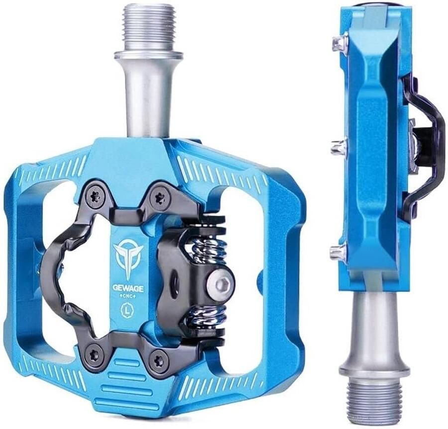 Fiets Pedalen Lock Pedalen SPD Fietsen Onderweg Dubbele Functie 106x92mm Blauw