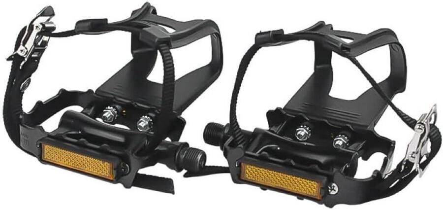 Fiets pedalen met kooien en voetbandjes voor buiten en spinningfietsen 9 16 inch