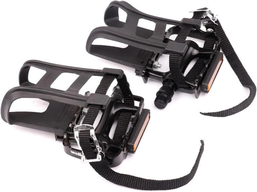 Fiets pedalen met toe clip Fietspedalen met rie Binnen fietsen Reflecterende strips