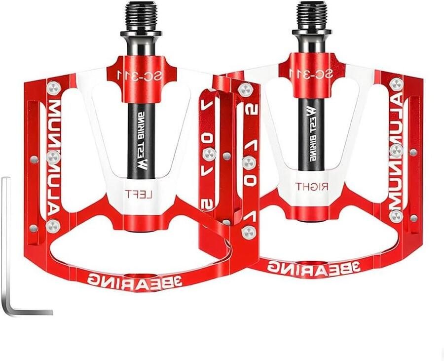 Fiets pedalen MTB pedalen Fietsonderdelen Fietsen Antislip met 6 pinnen 100 x 120 mm Rood