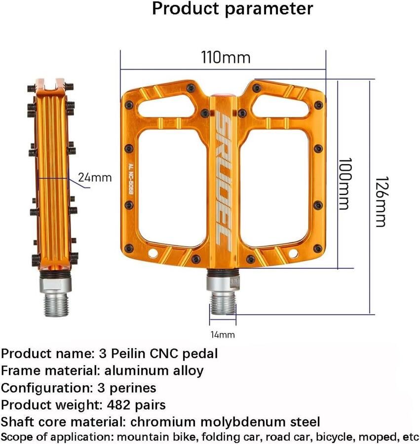 Fiets pedalen MTB pedalen Veilig fietsen Antislip ontwerp Lichtgewicht Groen