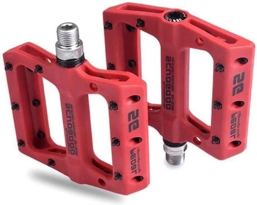 Fiets Pedalen Nylon Vezel Pedaal Fietsen Verbeteren Schokbestendig Slijtvast 380g Rood