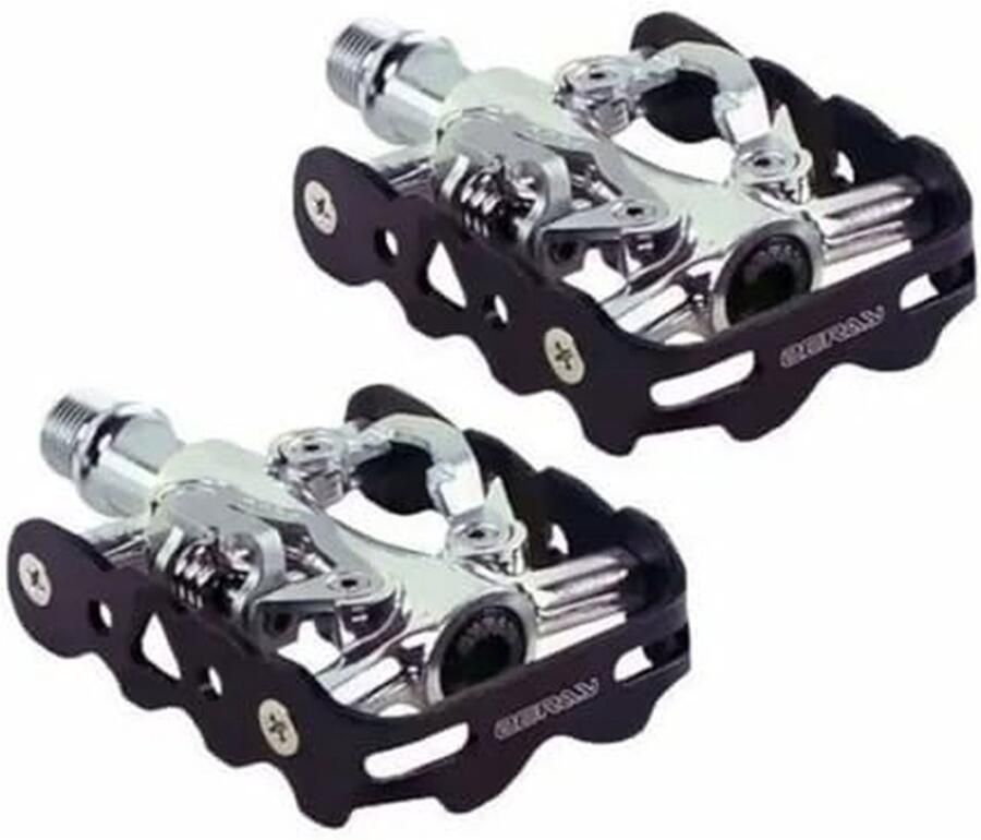 Fiets pedalen Platform clip Mountainbiken BMX Dubbelzijdig SPD compatibel 100mm breed Zwart