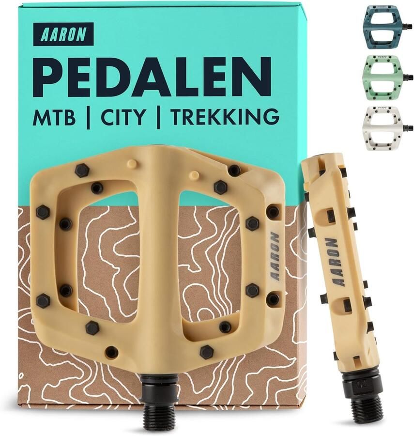 Fiets pedalen Platform pedalen Offroad fietsen Ultralicht nylon 10x12x Zandkleur