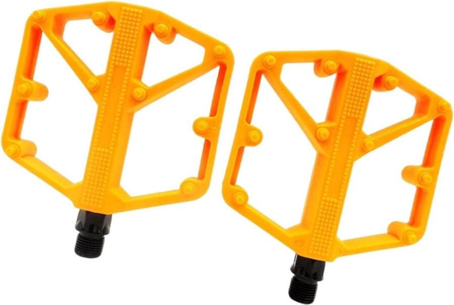 Fiets Pedalen Platte Fietspedalen Fietsen Onderhoud Anti-slip Grip Nylon Materiaal Oranje