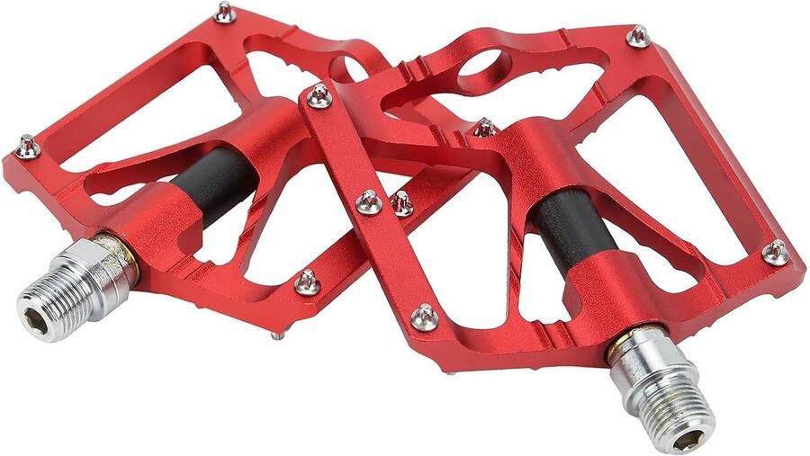Fiets pedalen Platte pedalen Fietspedalen Mountainbiken Antislip spijkers 115 mm Rood